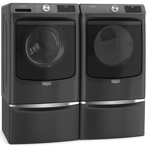 Maytag 27 in. 4.5 cu. ft. Front Loading Washer with 10 Wash Programs, 9 Wash Options, Sanitize Cycle & Steam Wash Cycle - Volcano Black, Volcano Black, hires