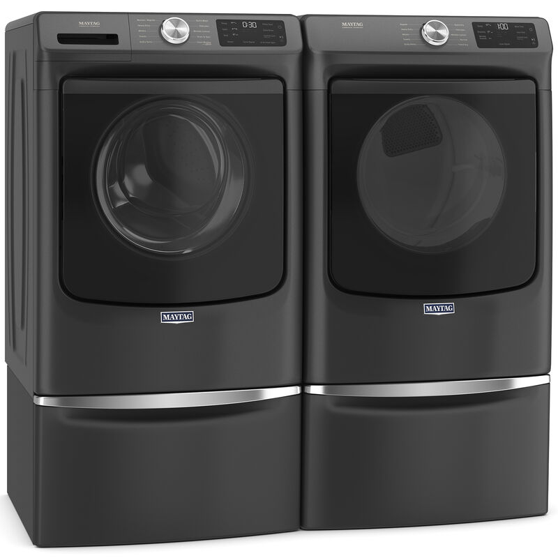 Maytag 27 in. 4.5 cu. ft. Front Loading Washer with 10 Wash Programs, 9 Wash Options, Sanitize Cycle & Steam Wash Cycle - Volcano Black, Volcano Black, hires