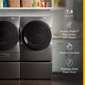 Whirlpool 27 in. 7.4 cu. ft. Stackable Electric Dryer with Sensor Dry & Steam Cycle - Chrome Shadow, , hires