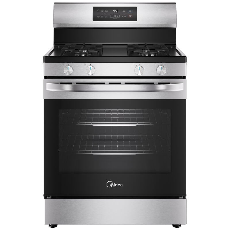 Midea 30 in. 6.1 cu. ft. Gas Range with 4 Sealed Burners - Stainless Steel, Stainless Steel, hires