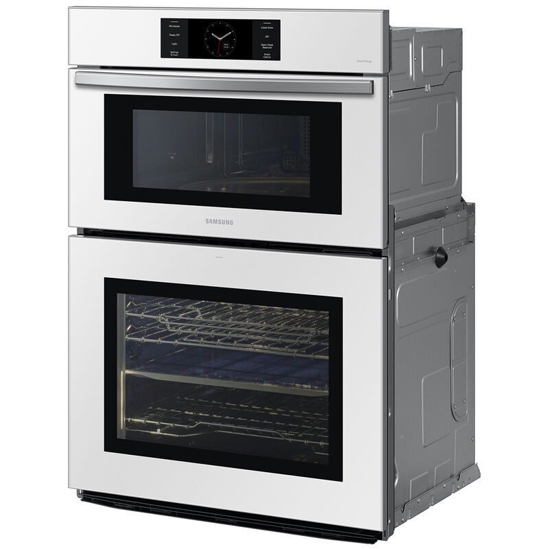 Samsung Bespoke 30 in. 7 cu. ft. Smart Speed/ Steam Electric Microwave/Wall Oven Combo with Dual Convection & Sensor Cooking - White Glass, White Glass, hires