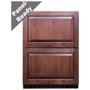 Summit 24 in. 3.3 cu. ft. Outdoor Double Refrigerator & Freezer Drawer - Stainless Steel/Panel Ready, , hires