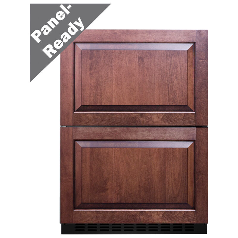 Summit 24 in. 3.3 cu. ft. Outdoor Double Refrigerator & Freezer Drawer - Stainless Steel/Panel Ready, , hires