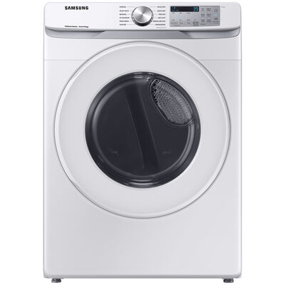 Samsung 27 in. 7.5 cu. ft. Smart Stackable Electric Dryer with Sanitize Cycle & Sensor Dry - White | DVE51CG8000W