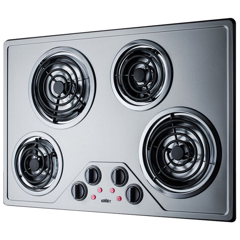 Summit 30 in. Electric Cooktop with 4 Coil Burners - Stainless Steel, , hires