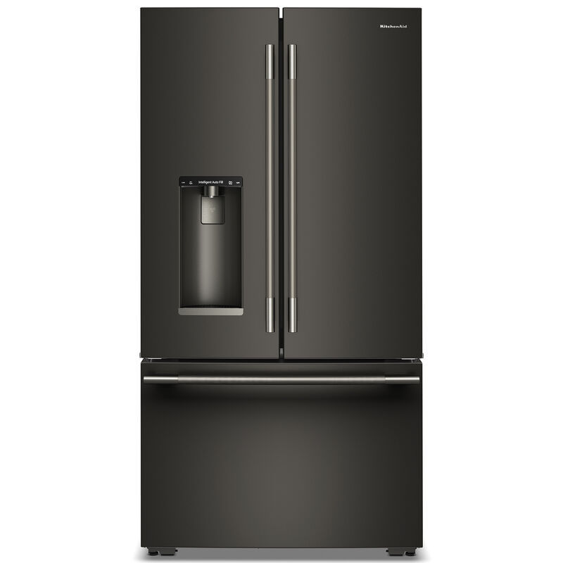 KitchenAid 36 in. 23.1 cu. ft. Smart Counter Depth French Door Refrigerator with Ice & Water Dispenser - Black Ore, Black Ore, hires