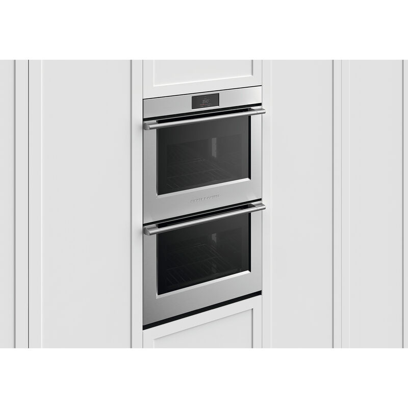 Fisher & Paykel Series 9 30 in. 8.2 cu. ft. Smart Top Control Electric Double Wall Oven with Standard Convection - Stainless Steel, , hires