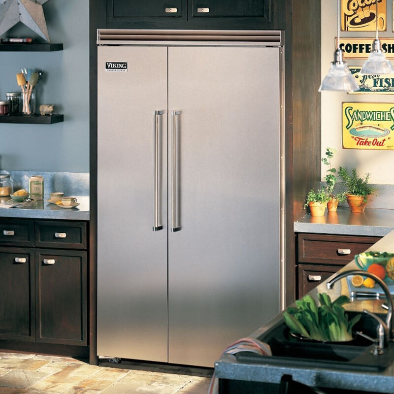 Viking 5 Series 48 in. 29.1 cu. ft. Built-In Counter Depth Side-by-Side Refrigerator - Stainless Steel, , hires