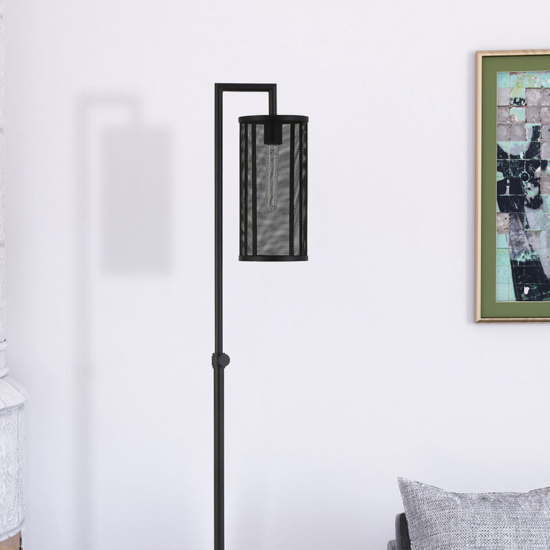 Hudson & Canal Parthen Blackened Bronze Floor Lamp with Perforated Metal Shade, , hires