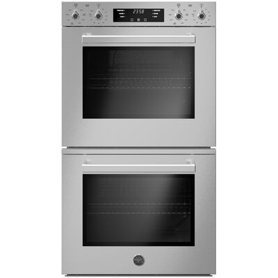 Bertazzoni Professional Series 30" 8.2 Cu. Ft. Electric Double Wall Oven with Dual Convection & Self Clean - Stainless Steel | PROF30FDEXV