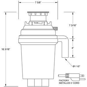 XO 1 HP Continuous Feed Waste Disposer with 2500 RPM, Anti-Jam & Noise Reducing Insulation - Silver, , hires