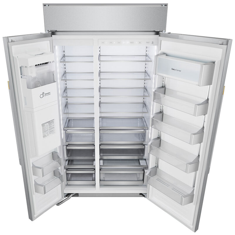 LG Signature 42 in. 25.6 cu. ft. Built-In Smart Counter Depth Side-by-Side Refrigerator with Ice & Water Dispenser - Stainless Steel, , hires