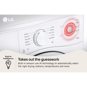 LG 27 in. 7.4 cu. ft. Smart Stackable Electric Dryer with Sensor Dry & AI Dry - White, , hires