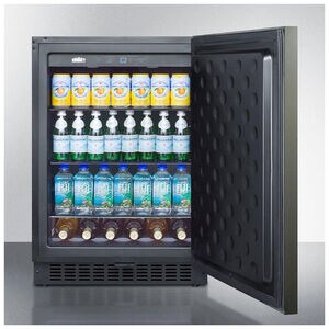 Summit 24 in. 4.6 cu. ft. Undercounter Refrigerator - Black Stainless Steel, , hires