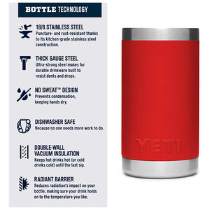 Yeti Rambler Jr 12 Oz. Canyon Red Stainless Steel Insulated