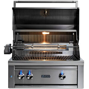 Lynx Professional 30 in. 2-Burner Built-In Liquid Propane Gas Grill with Rotisserie, Trident Burners & Smoker Box - Stainless Steel, , hires