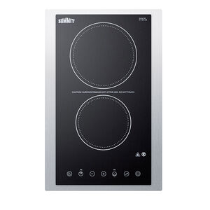 Summit 15 in. 2-Burner Electric Cooktop with Power Burner & Touch Controls - Black, , hires