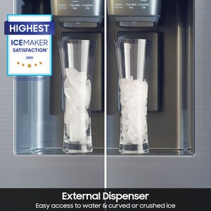 Samsung 36 in. 28 cu. ft. Smart 4-Door French Door Refrigerator with Ice & Water Dispenser - Stainless Steel, Stainless Steel, hires