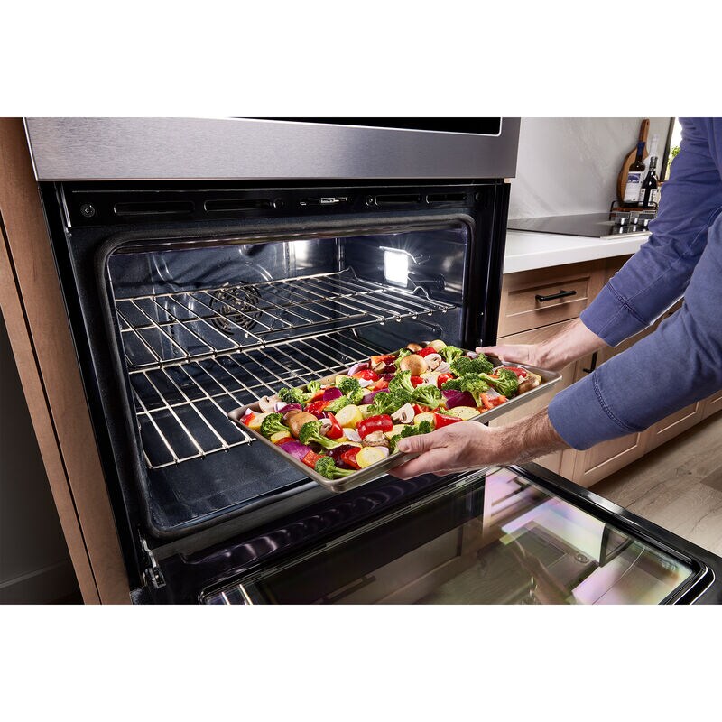 Maytag 30 in. 5 cu. ft. Electric Single Wall Oven with True European Convection - Fingerprint Resistant Stainless Steel, , hires