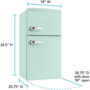 Avanti 18 in. 3 cu. ft. Mini Fridge with Top Freezer - Seafoam Green, Seafoam Green, hires