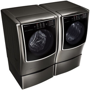 LG Signature 29 in. 9.0 cu. ft. Electric Dryer with TurboSteam Technology & Sensor Dry - Black Stainless Steel, , hires