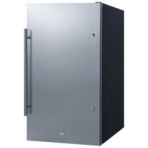 Summit 19 in. 3.1 cu. ft. Outdoor Undercounter Refrigerator - Stainless Steel with Black Cabinet, , hires