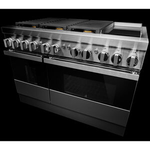 JennAir Noir Series 48 in. 6.3 cu. ft. Smart Convection Double Oven Freestanding Dual Fuel Range with 6 Sealed Burners & Griddle - Stainless Steel, , hires