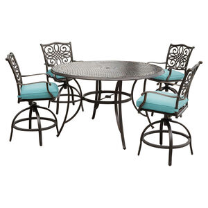 Hanover Traditions 5-Piece High-Dining Bar Set-Blue, , hires