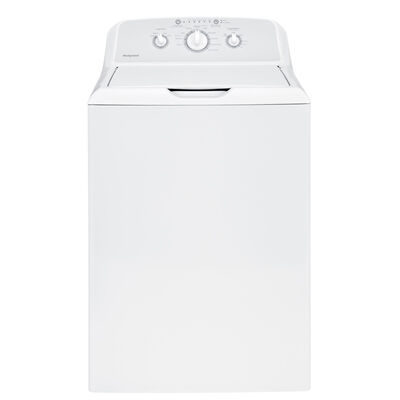 Hotpoint 27 in. 3.8 cu. ft. Top Load Washer with Agitator & Stainless Steel Basket - White | HTW240ASKWS