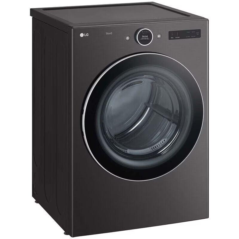 LG 27 in. 7.4 cu. ft. Front Loading Gas Smart Dryer with 23 Dryer Programs, 11 Dry Options, Wrinkle Care & Sensor Dry - Black Steel, , hires