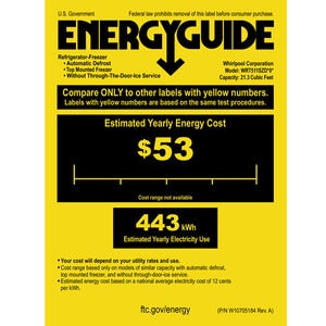 Whirlpool 33 in. 21.3 cu. ft. Top Freezer Refrigerator - White, White, hires