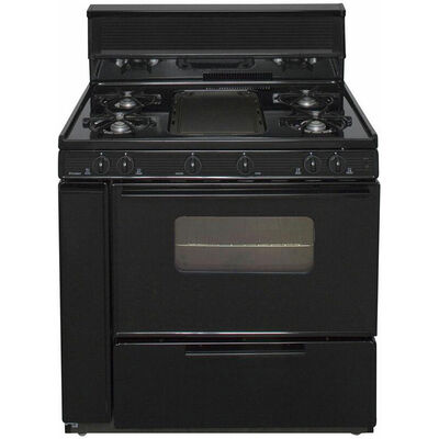 Premier 36 in. 3.9 cu. ft. Gas Range with Open Burners & Griddle - Black | BLK5S9BP