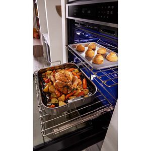 KitchenAid 27 in. 8.6 cu. ft. Top Control Electric Double Wall Oven with True European Convection - Stainless Steel, Stainless Steel, hires