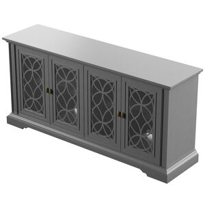 Bell'O TV Stand for TVs up to 65 with Screen Printed Doors - Antique Gray, , hires