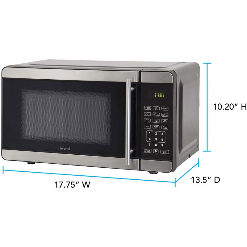 Avanti 18 in. 0.7 cu. ft. 700W Countertop Microwave - Stainless Steel, Stainless Steel, hires