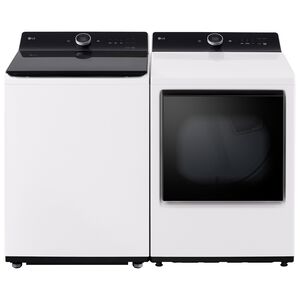 LG 27 in. 7.3 cu. ft. Smart Gas Dryer with EasyLoad Door, AI Sensor Dry, TurboSteam Technology, Sanitize & Steam Cycle - Alpine White, Alpine White, hires