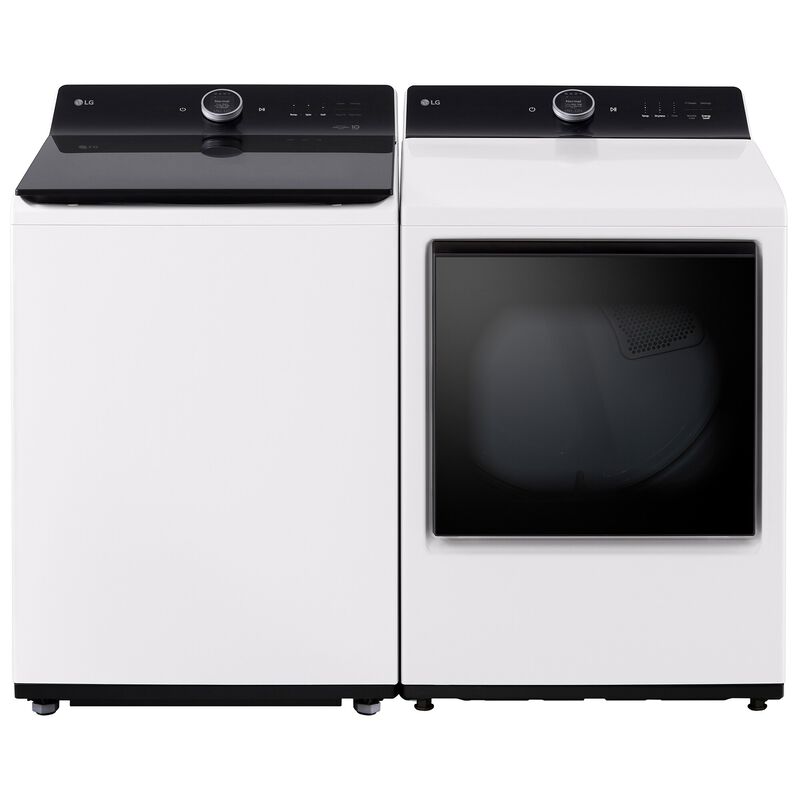 LG 27 in. 7.3 cu. ft. Smart Gas Dryer with EasyLoad Door, AI Sensor Dry, TurboSteam Technology, Sanitize & Steam Cycle - Alpine White, Alpine White, hires