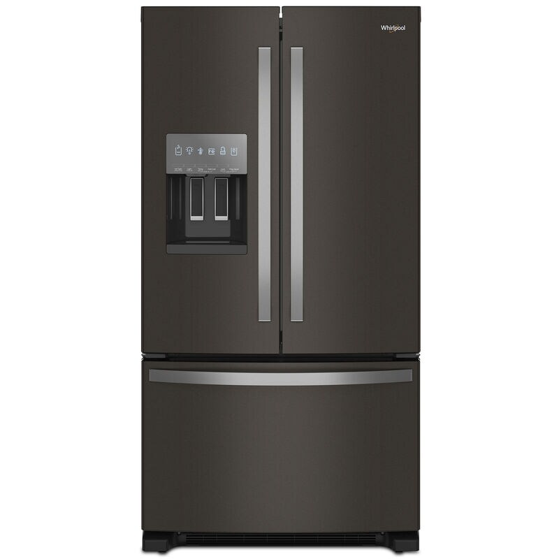 Whirlpool 36 in. 24.7 cu. ft. French Door Refrigerator with Ice & Water Dispenser - Fingerprint resistant Black Stainless, Fingerprint Resistant Black Stainless, hires