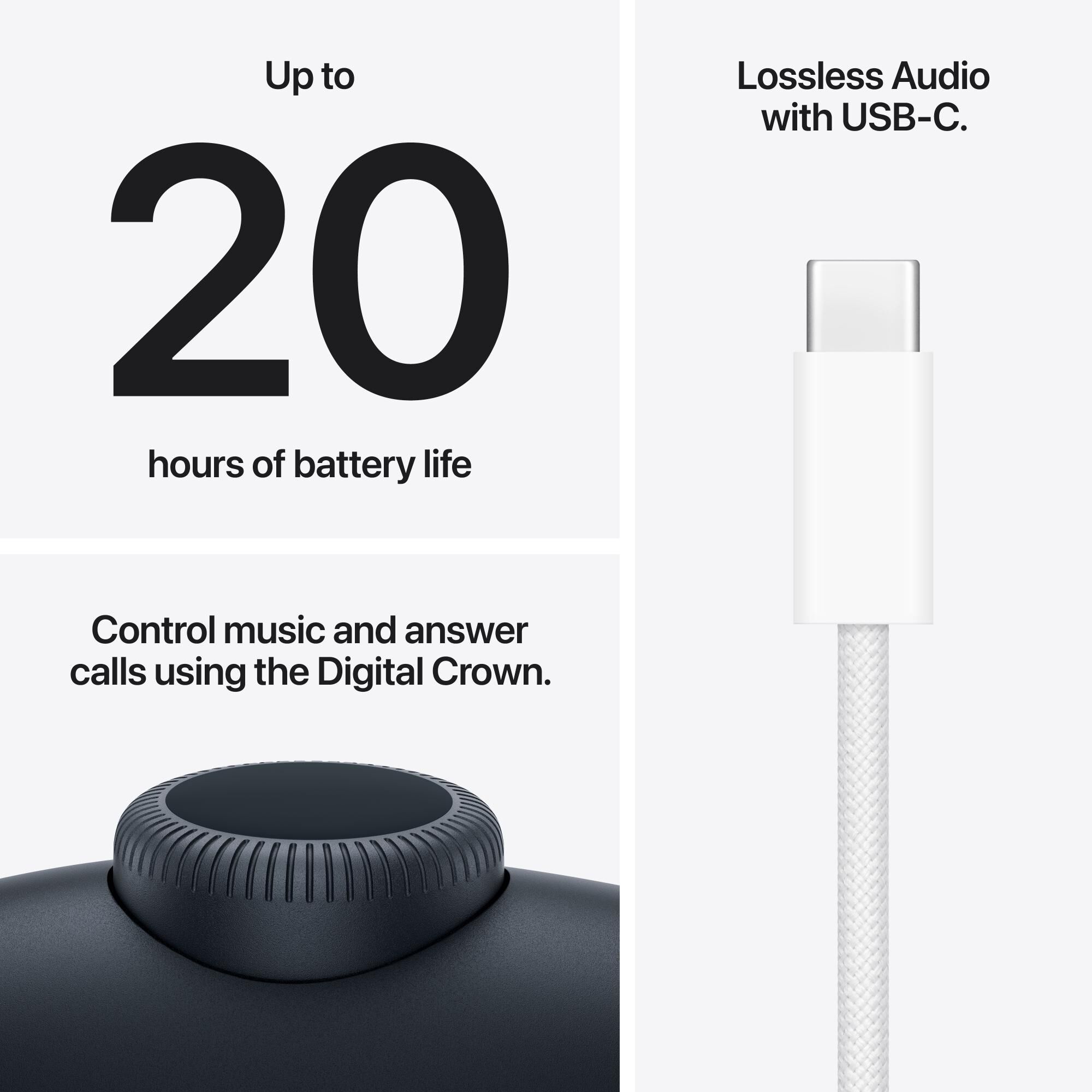 AirPods Max 第2世代 ミッドナイト Type-C対応 Apple - AirPods Max 2 (USB-C) - Midnight | P.C. Richard & Son