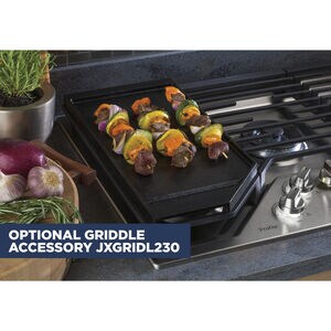 GE Profile 30 in. 5-Burner Natural Gas Cooktop with Griddle, Simmer Burner & Power Burner - Stainless Steel, , hires