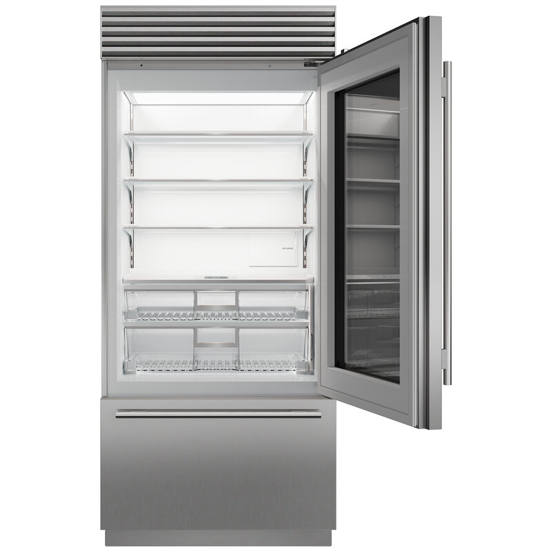 Sub-Zero Classic Series 36 in. Built-In 20.8 cu. ft. Smart Counter Depth Bottom Freezer Refrigerator with Tubular Handles - Stainless Steel, , hires