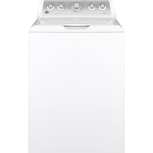GE 27 in. 4.6 cu. ft. Top Load Washer with Stainless Steel Basket - White, , hires