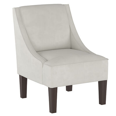 Skyline Furniture Swoop Arm Chair in Velvet Fabric - Light Grey | 72-1VLVLGHGR