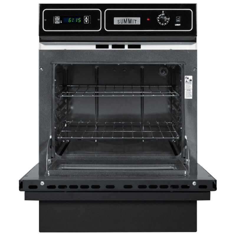 Summit 24 in. 2.9 cu. ft. Electric Single Wall Oven - Black Glass, , hires