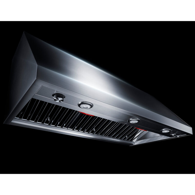 JennAir Pro-Style 48 in. Ducted Canopy Pro Style Style Range Hood with 1200 CFM, 4 Fan Speeds & 3 Halogen Lights - Stainless Steel, , hires