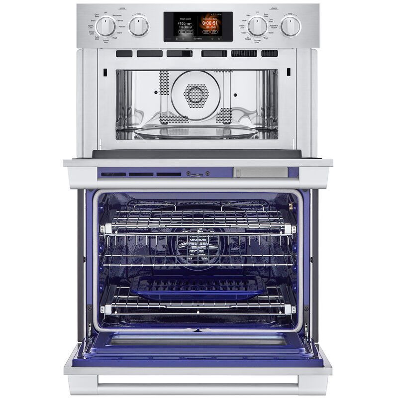 Signature Kitchen Suite 30 in. 6.4 cu. ft. Smart Speed/ Steam Electric Microwave/Wall Oven Combo with True European Convection & Sensor Cooking - Stainless Steel, , hires