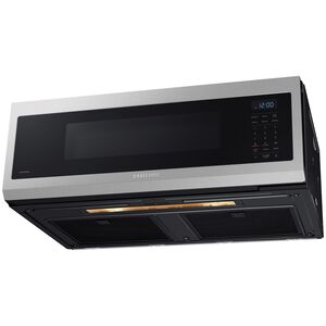 Samsung 30 in. 1.1 cu. ft. 1100W Low Profile Smart Over-the-Range Microwave with 400 CFM - Stainless Steel, Stainless Steel, hires