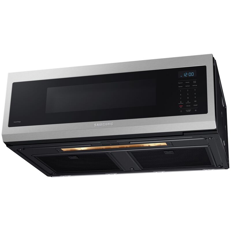 Samsung 30 in. 1.1 cu. ft. 1100W Low Profile Smart Over-the-Range Microwave with 400 CFM - Stainless Steel, Stainless Steel, hires