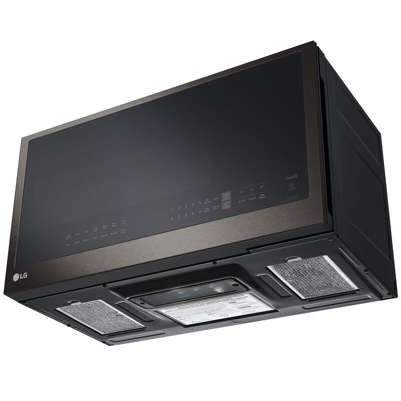 LG 30 in. 2.0 cu. ft. Over-the-Range Microwave with 10 Power Levels, 400 CFM & Sensor Cooking Controls - Print Proof Black Stainless Steel, PrintProof Black Stainless Steel, hires