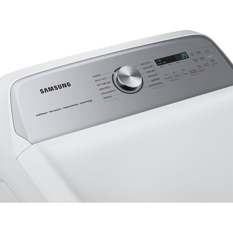 Samsung 27 in. 7.4 cu. ft. Smart Electric Dryer with Pet Care Dry, Sensor Dry, Sanitize & Steam Cycle - White, White, hires